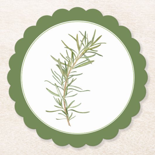 ROSEMARY Scallop Round Untersetzer (-text) Grün (Vorderseite)