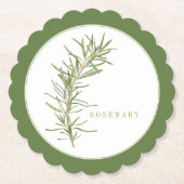 ROSEMARY Scallop Round Untersetzer (+text) Grün (Vorderseite)