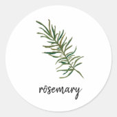 Rosemary Sprig Illustration Classic Round Sticker (Vorderseite)