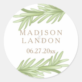 Rosemary Sprigs Herbal Wedding Names Runder Aufkleber