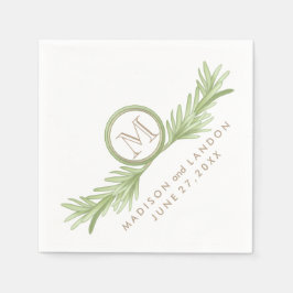 Rosemary Sprigs Herbal Wedding Serviette