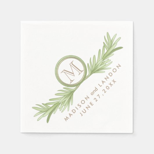 Rosemary Sprigs Herbal Wedding Serviette (Vorderseite)