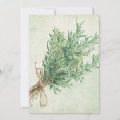 Rosemary Sprigs mit Twine Wedding Einladung (Rückseite)
