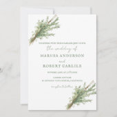 Rosemary Sprigs mit Twine Wedding Einladung (Vorderseite)