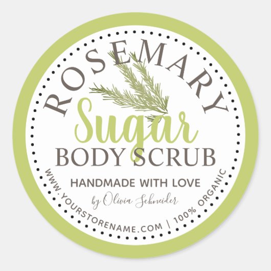 Rosemary Sugar Scrub Custom Runder Aufkleber (Vorderseite)