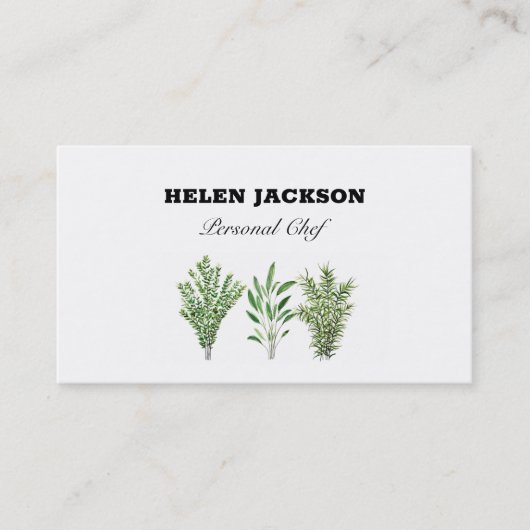 Rosemary Thyme Sage Herbs Business Card Visitenkarte (Vorderseite)