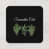 Rosemary Thyme Sage Herbs Koch Pots Quadratische Visitenkarte (Rückseite)