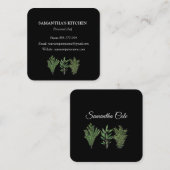 Rosemary Thyme Sage Herbs Koch Pots Quadratische Visitenkarte (Vorne/Hinten)