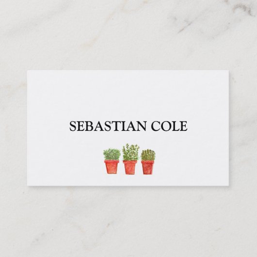 Rosemary Thyme Sage Herbs Koch Pots Visitenkarte (Rückseite)