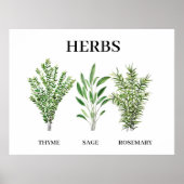 Rosemary Thyme Sage Herbs Küche Koch Poster (Vorne)
