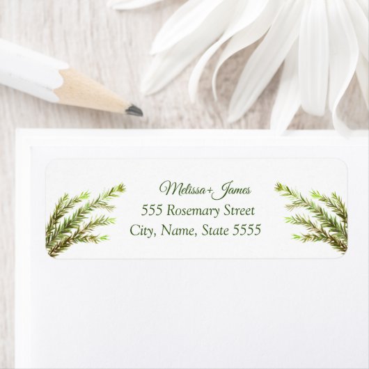 Rosemary Wedding Return Label (Insitu)