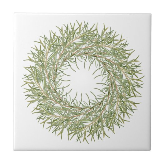 ROSEMARY WREATH 4,25" Keramik Tile Fliese (Vorderseite)