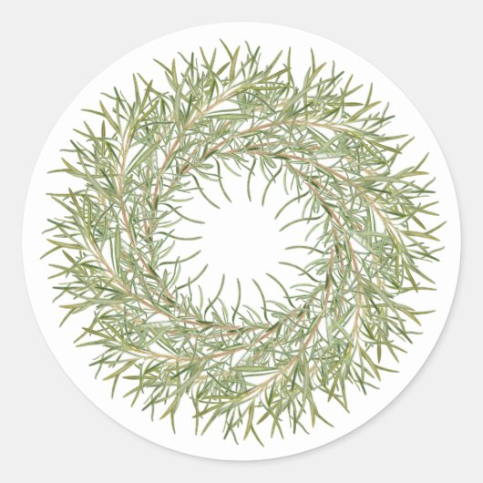ROSEMARY WREATH Kleine Round Stickers (Vorderseite)