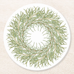 ROSEMARY WREATH Round Paper Untersetzer