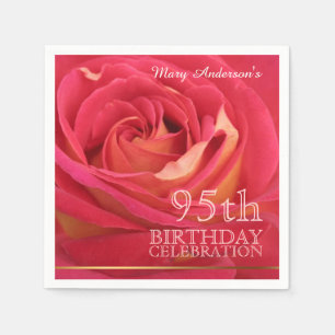 Rosen-95. Geburtstags-Feier-Papierserviette 2 Serviette