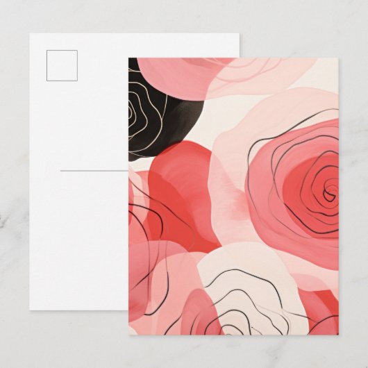 Rosen abstraktes Muster Postkarte (Vorne/Hinten)