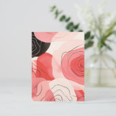 Rosen abstraktes Muster Postkarte (Stehend Vorderseite)