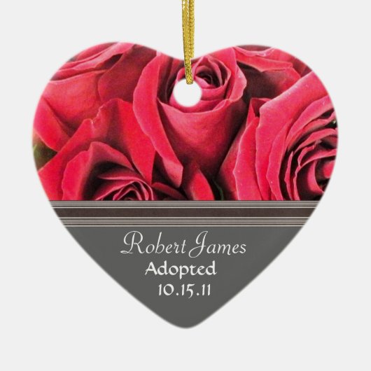 Rosen-Adoptions-Mitteilung Keramik Ornament (Vorne)
