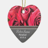 Rosen-Adoptions-Mitteilung Keramik Ornament (Links)