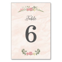 Rosen-Aquarell-Hochzeitstisch-Nummernkarte