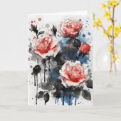 Rosen - Aquarellblumen Karte (Gelbe Blume)