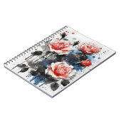 Rosen - Aquarellblumen Notizblock (Linke Seite)