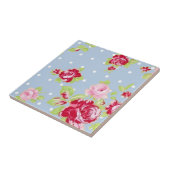 Rosen auf blauer Fliese (Seite)