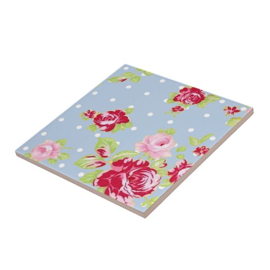 Rosen auf blauer Fliese (Seite)