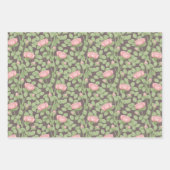 Rosen auf dunklem Pflaumen Geschenkpapier Set (Vorderseite 3)