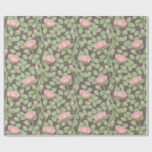 Rosen auf dunklem Pflaumen (groß) Geschenkpapier (Flach)
