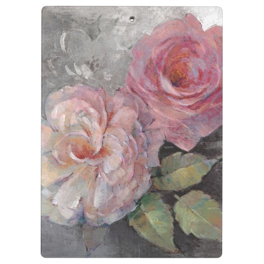 Rosen auf Grau Klemmbrett (Rückseite)