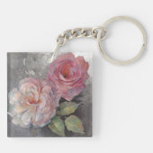 Rosen auf Grau Schlüsselanhänger (Rückseite)