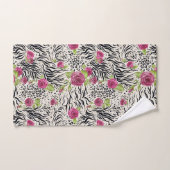 Rosen auf Tiermuster Badhandtuch Set (Handtuch)