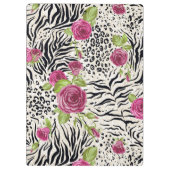 Rosen auf Tiermuster Klemmbrett (Rückseite)
