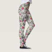 Rosen auf Tiermuster Leggings (Rechts)