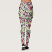 Rosen auf Tiermuster Leggings (Rückseite)