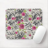 Rosen auf Tiermuster Mousepad (Mit Mouse)