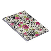 Rosen auf Tiermuster Notizblock (Rechte Seite)