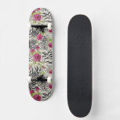Rosen auf Tiermuster Skateboard (Vorderseite)