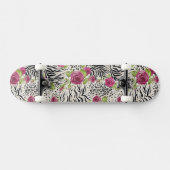 Rosen auf Tiermuster Skateboard (Horizontal)