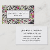 Rosen auf Tiermuster Visitenkarte (Vorne/Hinten)