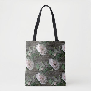 Rosen auf verwittertem Holz Tasche