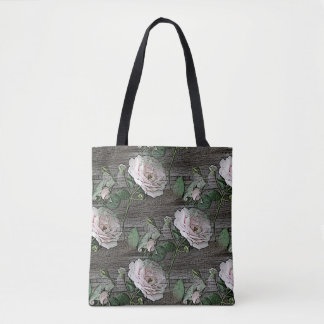 Rosen auf verwittertem Holz Tasche