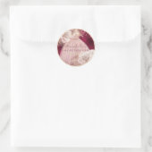 Rosen aus Burgund und Gold Quinceñera, rosa Rosen Runder Aufkleber (Tasche)