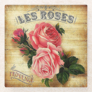 Rosen aus der Provence, Frankreich Glasuntersetzer