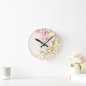 Rosen-Bänder und Spitze Runde Wanduhr (Zuhause)