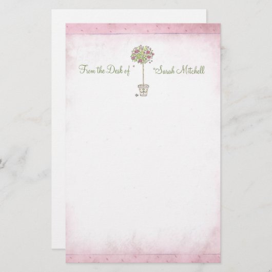 Rosen-Baum: "Vom Schreibtisch von - " Briefpapier (Vorne/Hinten)