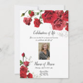 Rosen-Begräbnis- Mitteilungs-Einladung Einladung (Vorderseite)