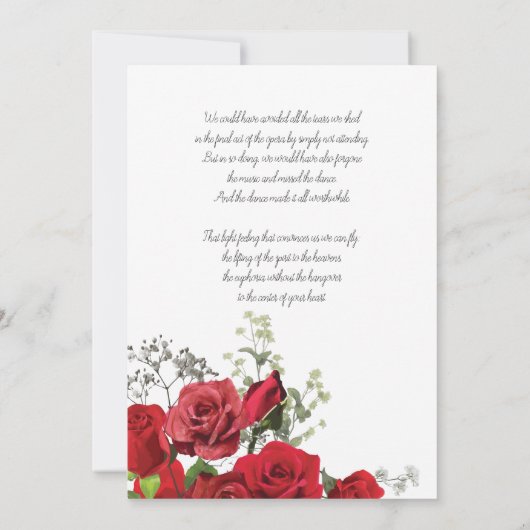 Rosen-Begräbnis- Mitteilungs-Einladung Einladung (Rückseite)