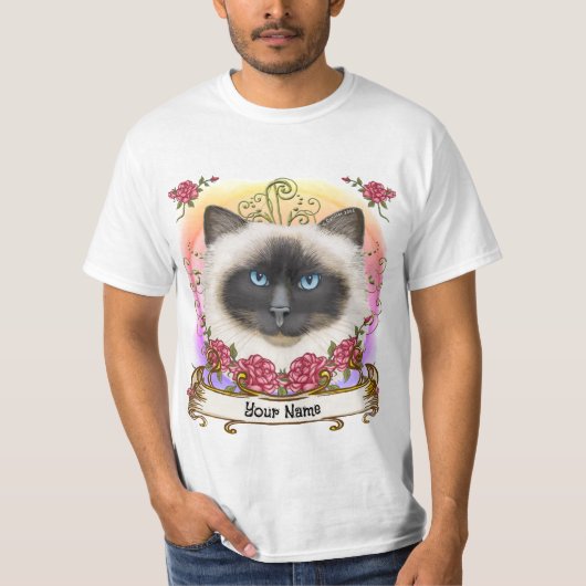 Rosen Birma-Katze T-Shirt (Vorderseite)